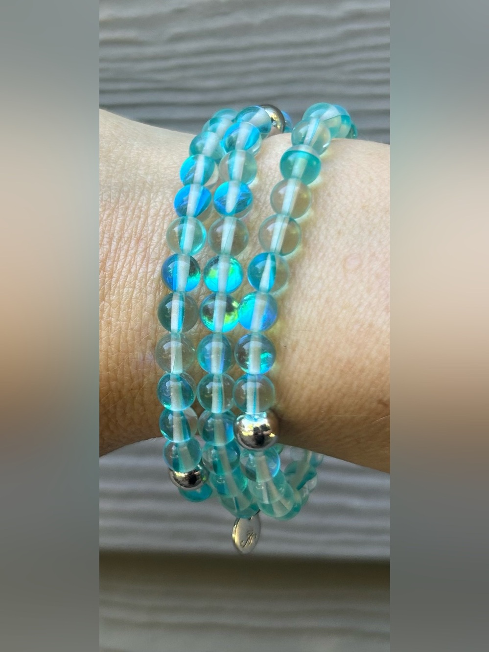 NWOT Nogu Set of 3 Mermaid Glass Bracelets